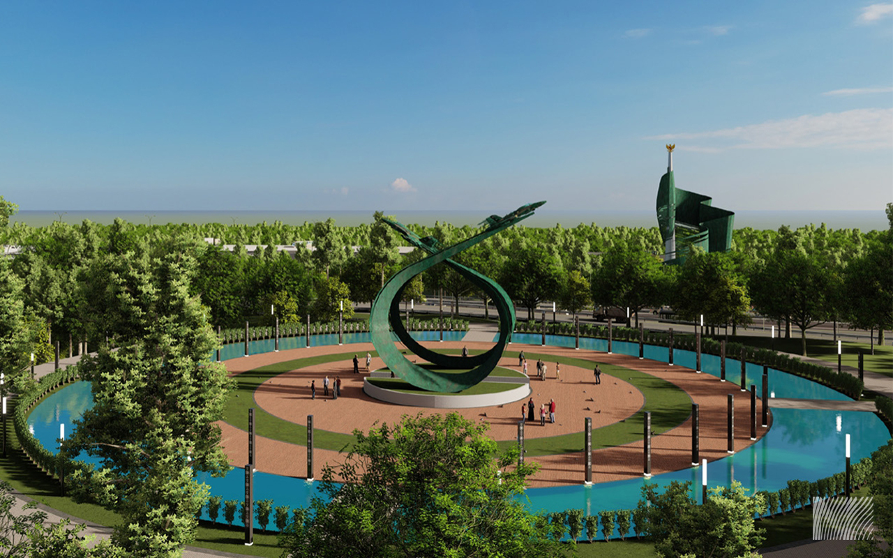 NuArt Consultant - Monumen Dirgantara & Gelora Nusantara aerial Landmark front side up