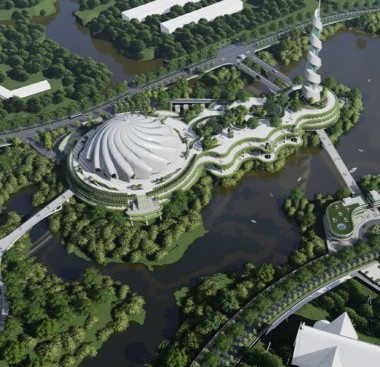 The National Mosque of IKN Nusantara is Inspired by the Whirl of a Turban, the Milky Way Galaxy, and the 99 Names of Allah.